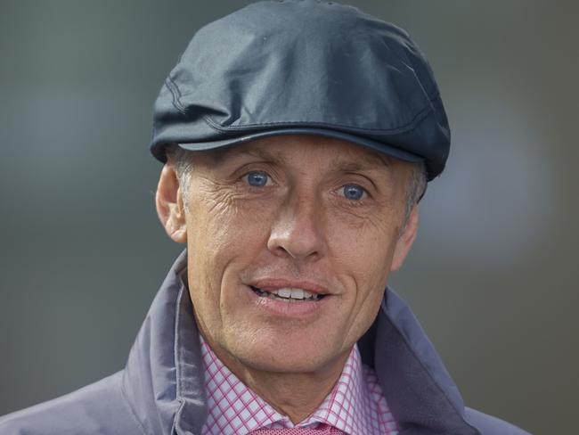 SYDNEY, AUSTRALIA - NOVEMBER 27: Trainer Mark Newnham looks on after winning race 9 the Elite Turf Projects Handicap with Expat during Sydney Racing at Rosehill Gardens on November 27, 2021 in Sydney, Australia. (Photo by Jenny Evans/Getty Images)