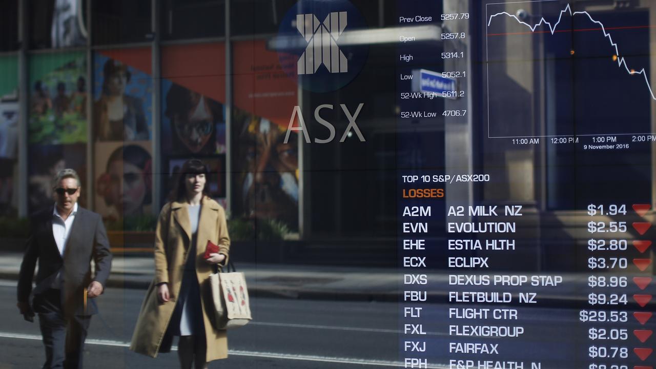 The benchmark ASX 200 dropped another 47.3 points, or 0.6 per cent, to 7442.8 on Thursday in a third session overshadowed by the prospect of tighter monetary policy. Picture: David Moir/Bloomberg