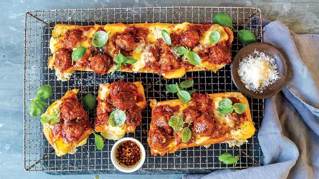 Meatballs on garlic bread? Nothing could be more divine.