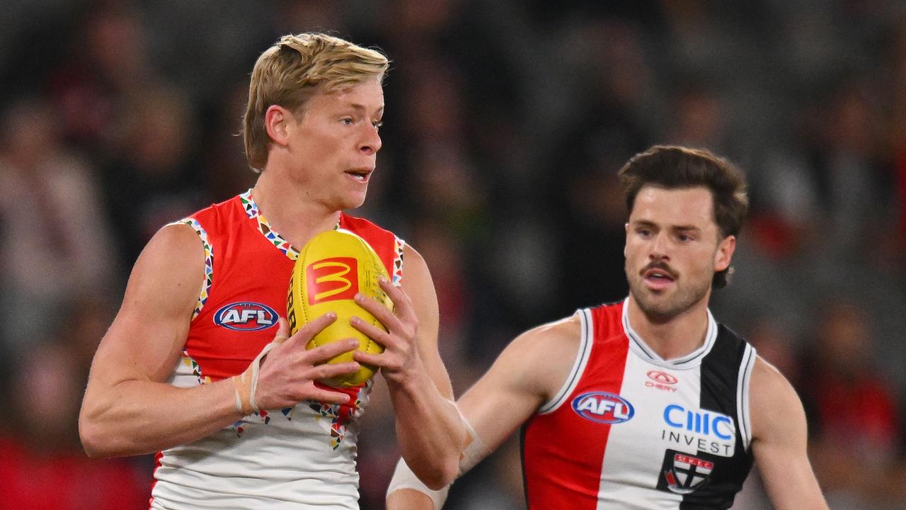 Isaac Heeney will be ineligible for the Brownlow Medal if his one-match suspension is upheld at the tribunal on Tuesday night. Picture: Morgan Hancock / Getty Images