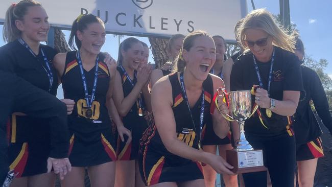 St Joseph's won the GFNL B Grade netball grand final. Picture: Ben Cameron