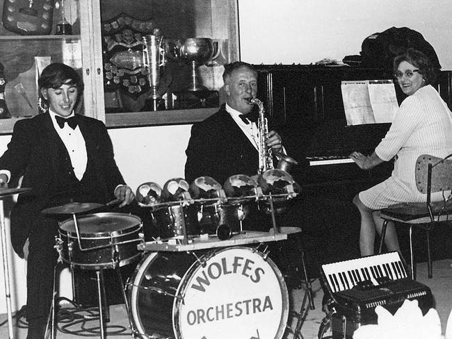 The original Wolfe Brothers at the Longley Hotel, where the outdoor stage is named in honour of their late father, drummer "Mildoo" Wolfe.