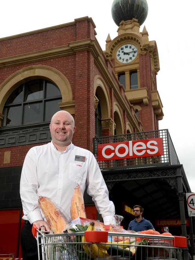 Store Manager Shane Cross in front of the iconic clock tower. Picture: Kylie Else