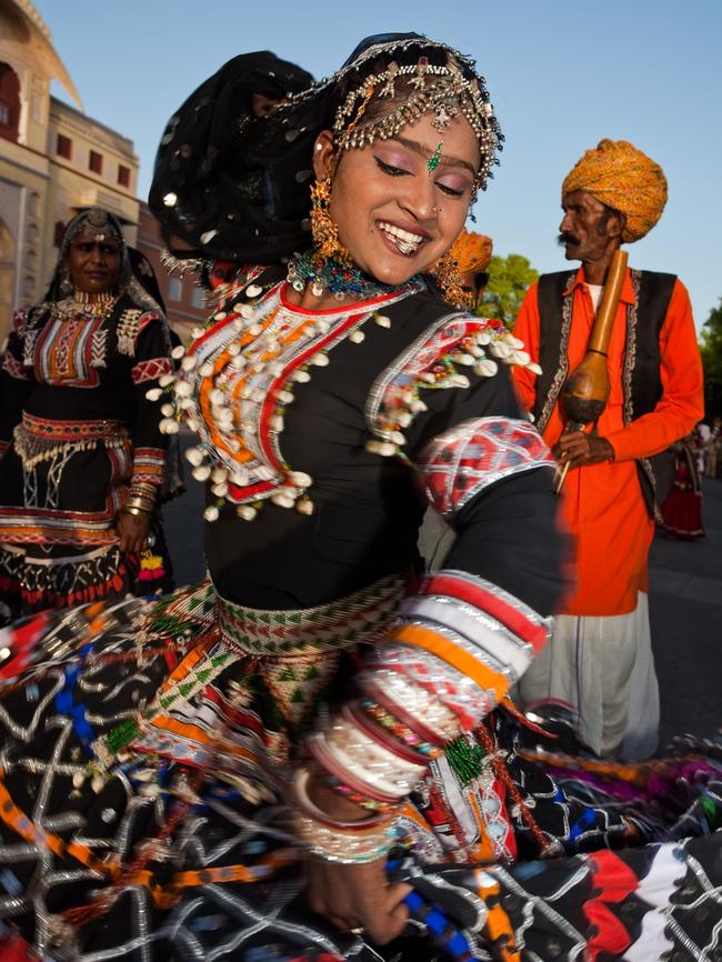 A dancer at the Gangaur Festival.