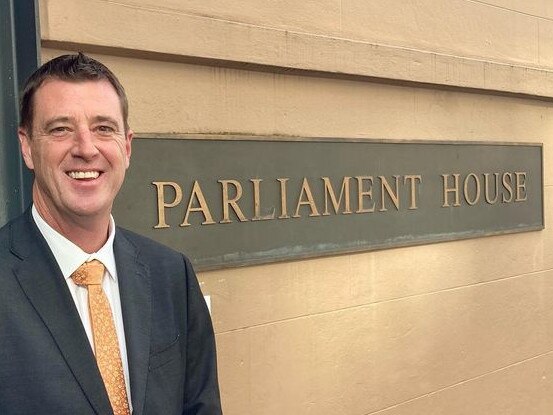 Michael Regan, the new state independent MP for Wakehurst, and the current Northern Beaches Mayor, outside NSW Parliament House on Wednesday. Picture; Facebook (Michael Regan MP)