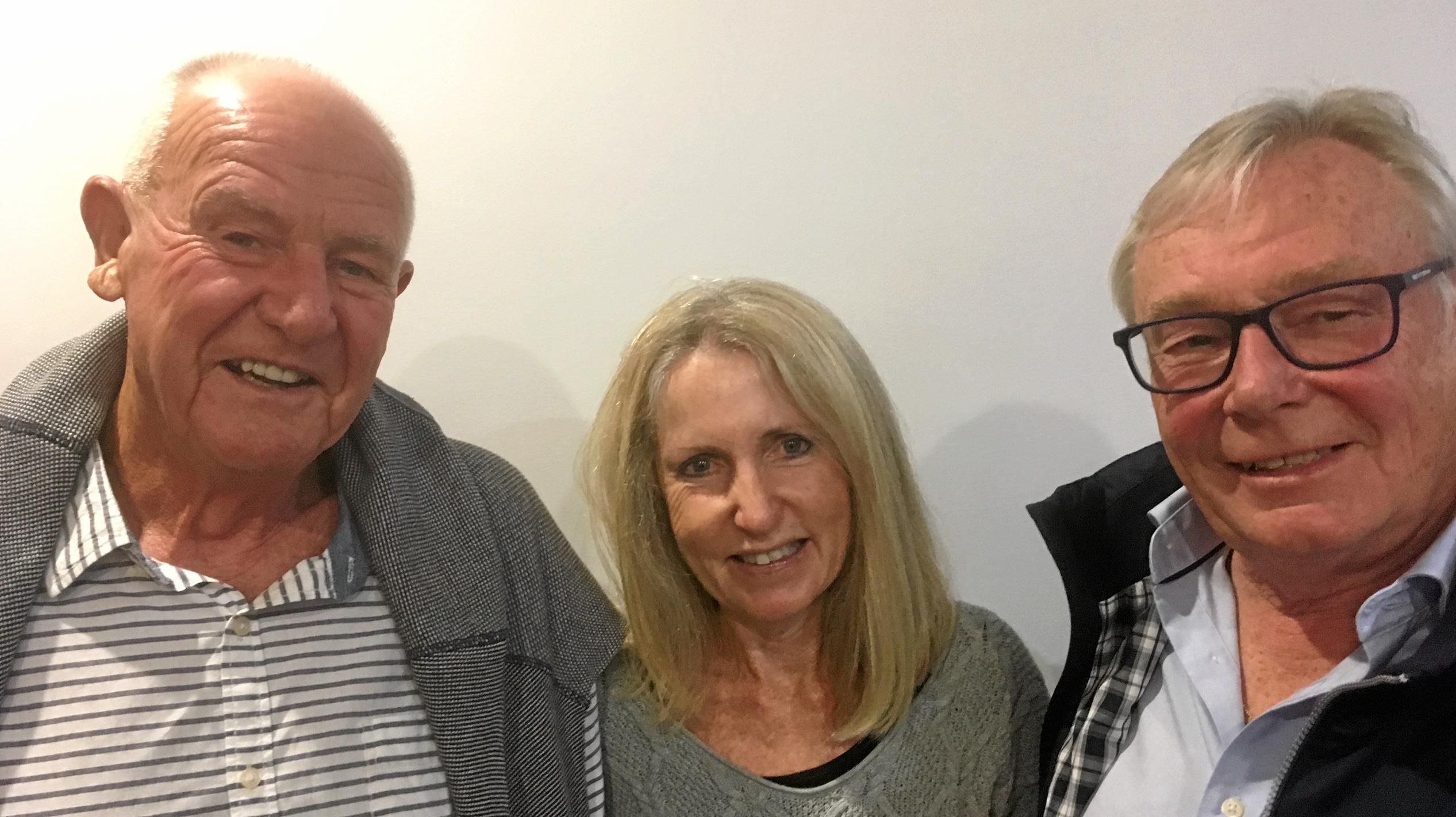 Ron and Mary Hayden with Richard Bennet ?at the launch of the new Marek Realty office in Noosaville. Picture: Erle Levey