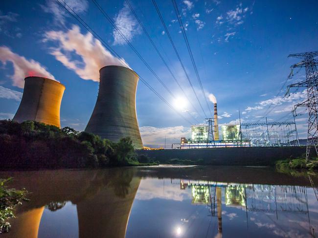 Coal Power Plant At River