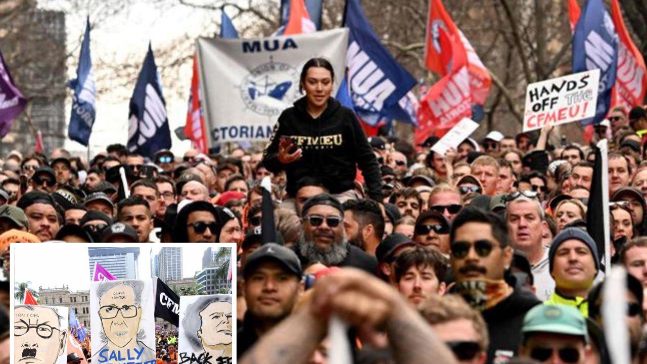 ‘Appalling’: Jewish MP slams ‘Albanazi’ poster at CFMEU rally