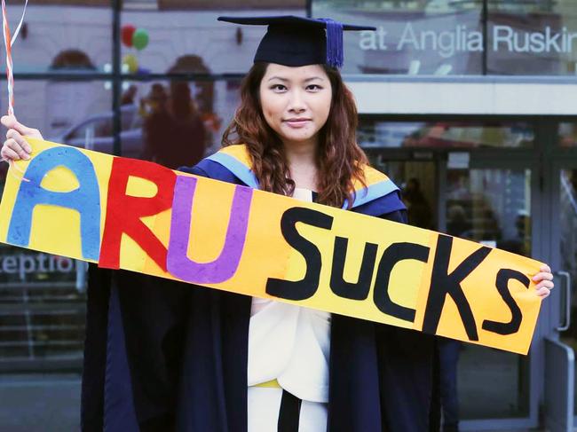 Fiona Pok claims she was left with a ‘mickey mouse’ degree. Picture: Facebook/Fiona Pok