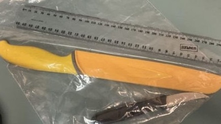 Police allege these knives were seized from Cheema’s taxi. Picture: Queensland Police