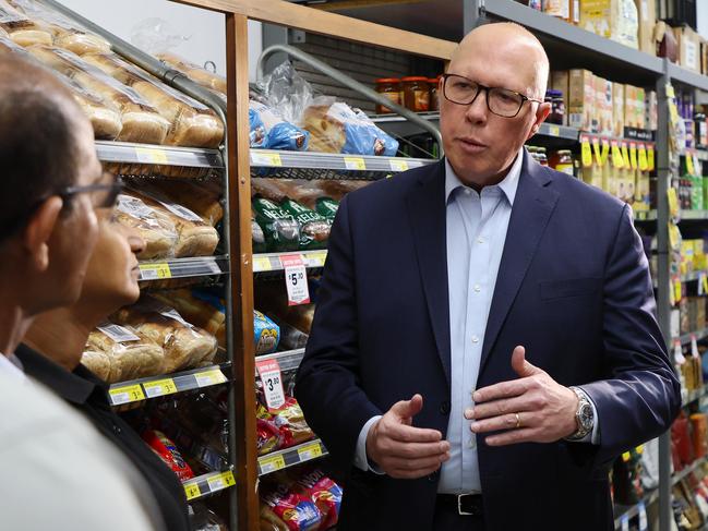 BRISBANE, AUSTRALIA - NewsWire Photos AUGUST 26, 2024: The Leader of the Opposition Peter Dutton met with local shop owners in Mitchelton in Brisbane. Picture: NewsWire/Tertius Pickard