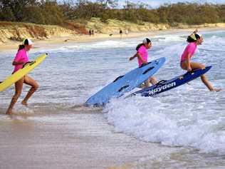 Right to left: Emily Schooth (u12), Keira Arthur (u12) Rubi Warner. Picture: Garry Hewitt