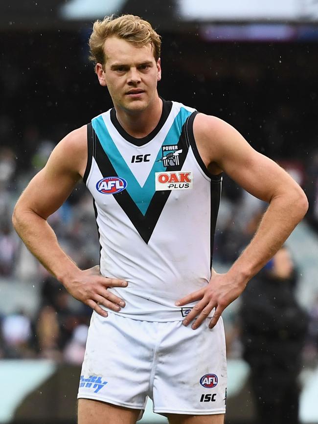 Jack Watts couldn't get on the park for Port Adelaide this year.