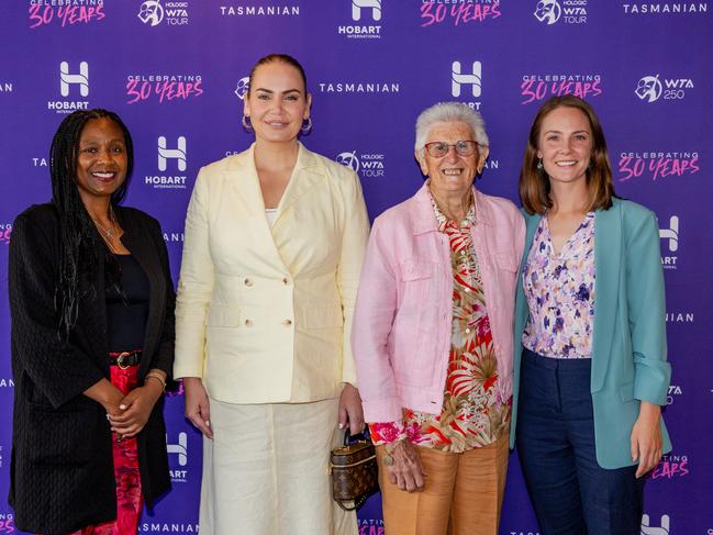 Panel WTA chief executive Portia Archer, Jelena Dokic, Judy Dalton, and Tennis Tasmania's Alyssa Hibberd. Women Leaders in Tennis Networking Event celebrating Hobart International's 30th anniversary.  Picture: supplied/Hobart International