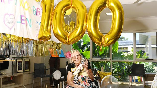 Jean Goldstraw celebrates her 100th Birthday. Picture: Shae Beplate.