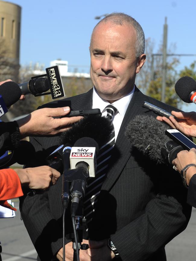 Detective Superintendent Peter Harvey on the day of the siege. Picture: Noelle Bobrige