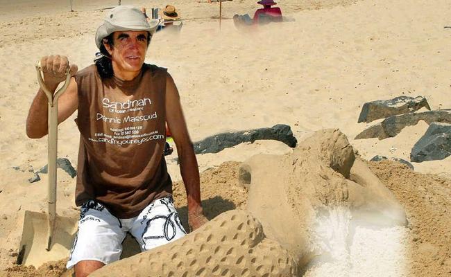 Dennis Massoud will be running free sand sculpting workshops at the Tin Can Bay Seafood, Boat & Camping Show on Saturday. Picture: Geoff Potternb