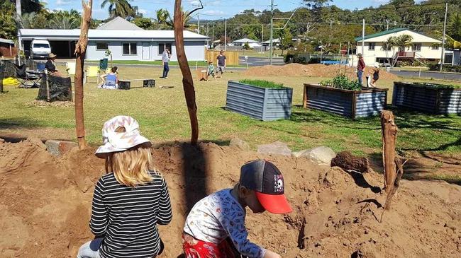 Locals make kids play out of tree planting earlier this year at Jack's Paddock. Picture: contributed