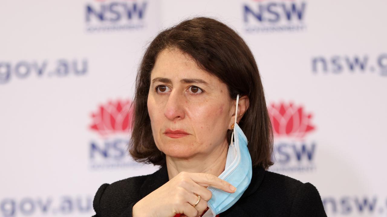 NSW Premier Gladys Berejiklian can see light at the end of the tunnel as vaccination rates surge. Picture: NCA NewsWire / Damian Shaw