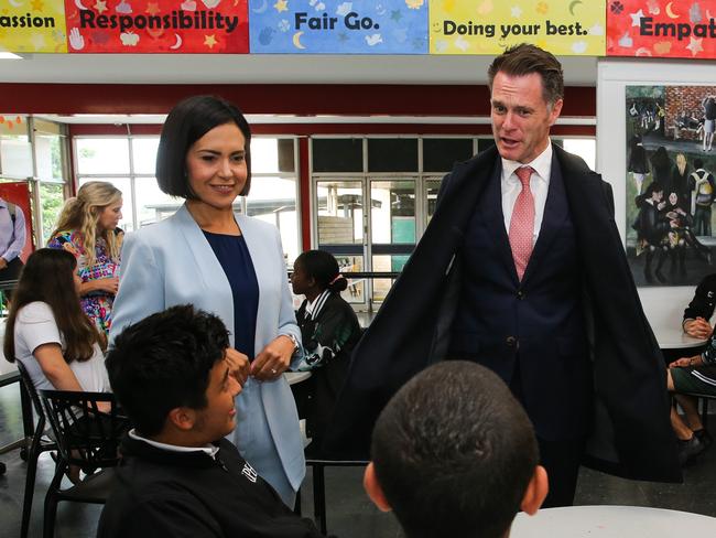 Premier Chris Minns and Education Minister Prue Car have pledged to cut the admin burden for teachers. Picture: NCA Newswire / Gaye Gerard