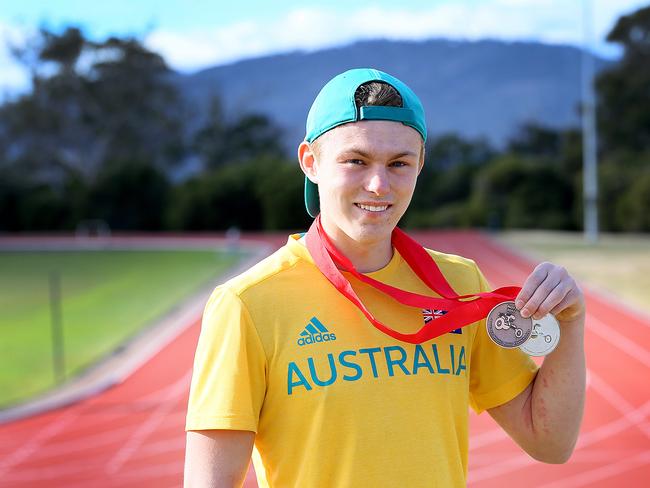 Fifteen-year-old Sam Walker will be Australia’s youngest male competitor for athletics. Picture: SAM ROSEWARNE