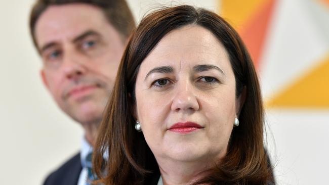 Queensland Health Minister Cameron Dick and Queensland Premier Annastacia Palaszczuk. Picture: AAP Image/Darren England