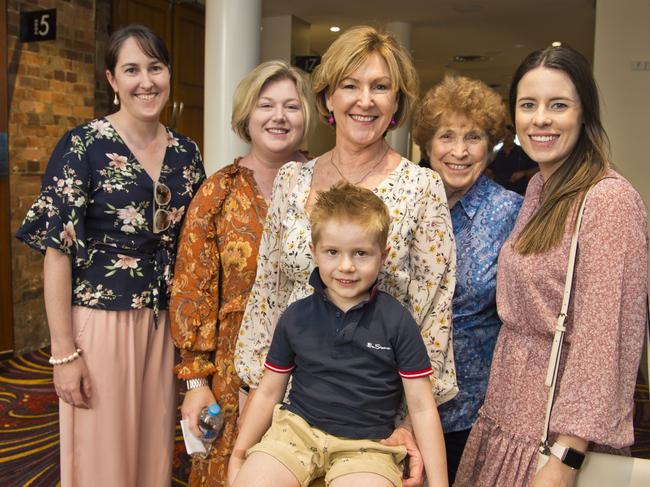 Excited to see the show are (from left) Nadia Robotham, Jenna Goleby, Maree Robotham, Harrison Goleby, Jean Kuhn and Kait Robotham at Once Upon a Time presented by Dance Central junior school at Empire Theatres, Saturday, November 9, 2019. Picture: Kevin Farmer