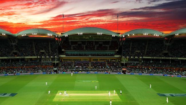 Sunset during day four of the second Ashes Test. Picture: Getty Images.