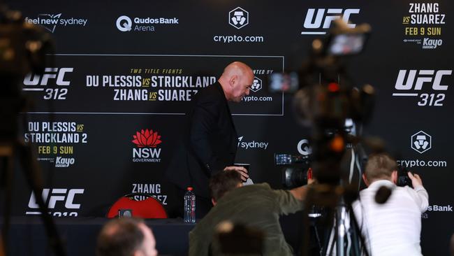 UFC President Dana White (pictured) is working on Jon Jones v Tom Aspinall. (Photo by Darrian Traynor/Getty Images)