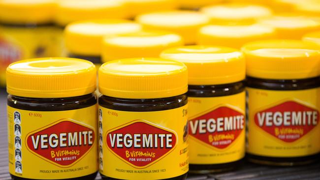 Vegemite jars on the spread’s 90th birthday. Picture: Mark Stewart