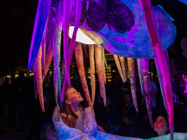 Marri Dyin is a feature of Vivid Sydney at Barangaroo. Picture: Steve Christo