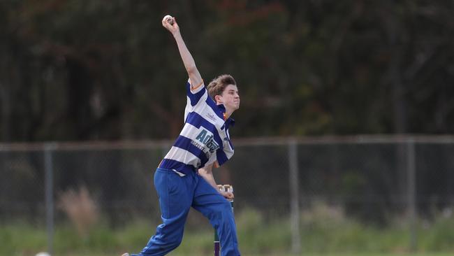 Sam Worland. Hamwicks v Newcastle City, SG Moore Cup round three at Kahibah Oval. Picture: Sue Graham