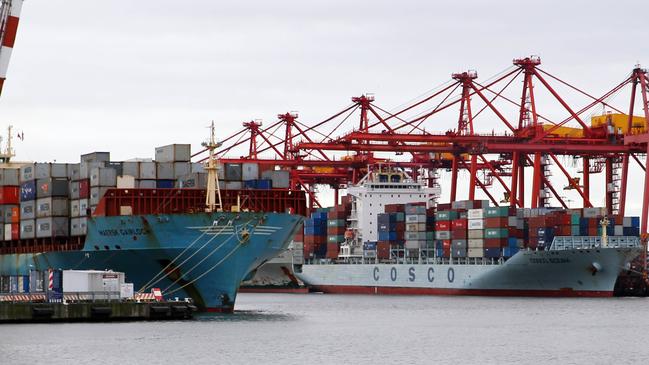 Mr Little said the Port of Melbourne already at times struggled with ships carrying between 4000 and 5000 twenty-foot cargo containers. Picture: Aaron Francis