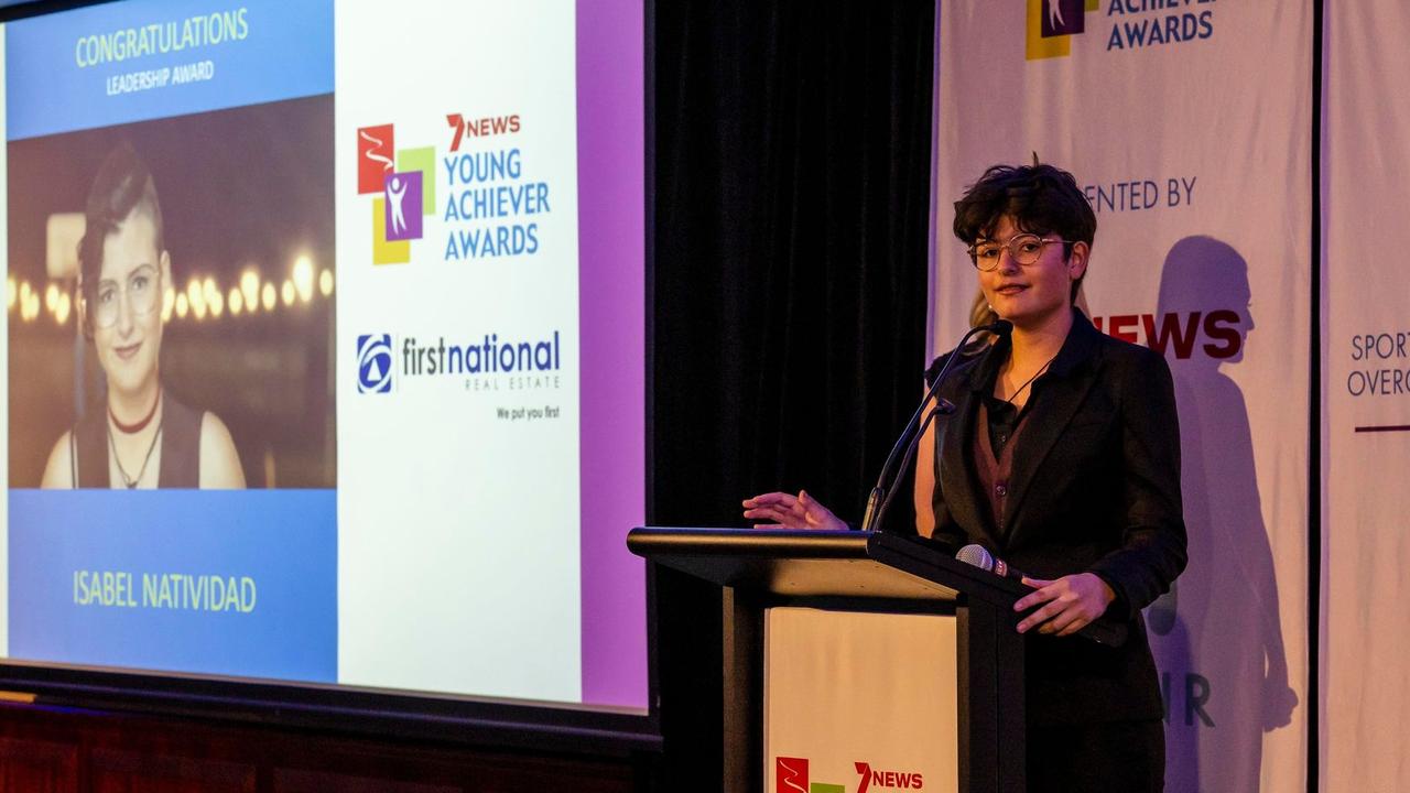 Former Assumption College student Isabel Natividad at the 2023 7 NEWS Young Achiever Awards. (Photo: supplied)