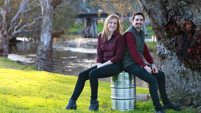 Top brew: Nathan and Sasskia Bastock run the Bunyip hotel in Cavendish. They've been brewing their own beer and have started distilling. Pictures: Andy Rogers