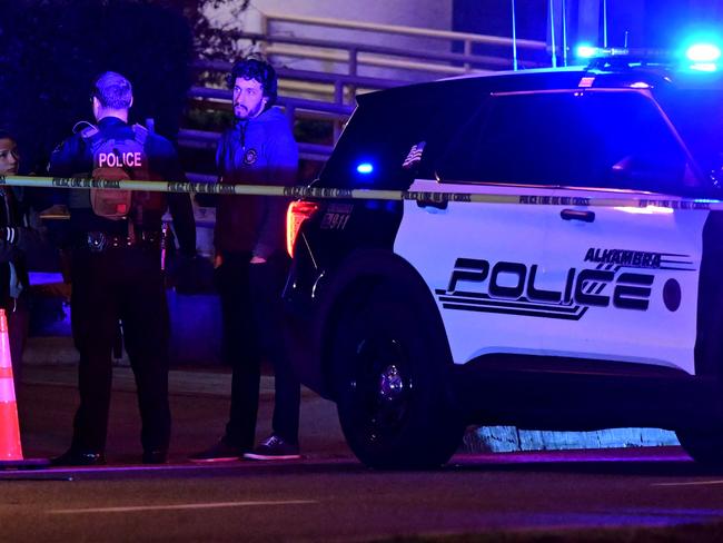 Police on the scene in Monterey Park, California, where police are responding to reports of multiple people shot. Picture: AFP