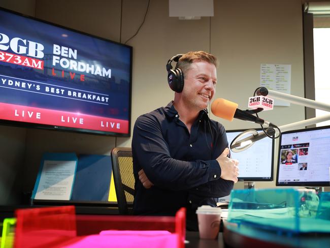 2GB host Ben Fordham in his Sydney studio. Picture: John Feder/The Australian