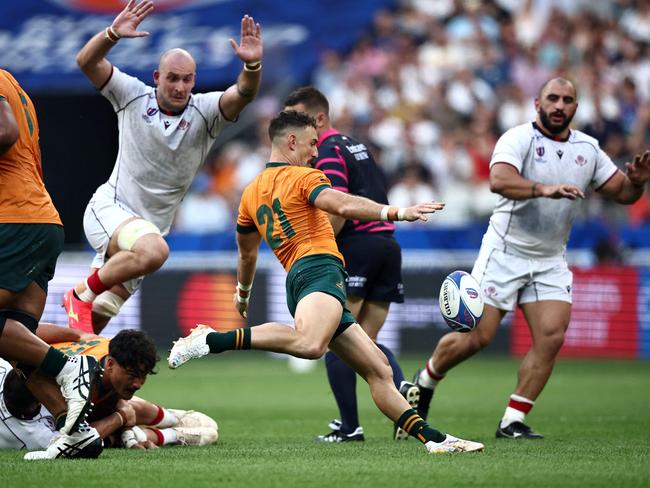 Nic White loves a box kick. Picture: AFP