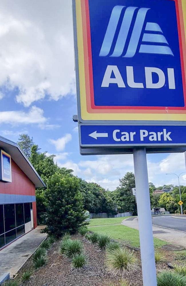 Retailer Aldi, on Simeoni Dr, Goonellabah where it is alleged four persons smashed their way in the front door and stole four TV sets. Picture: Supplied