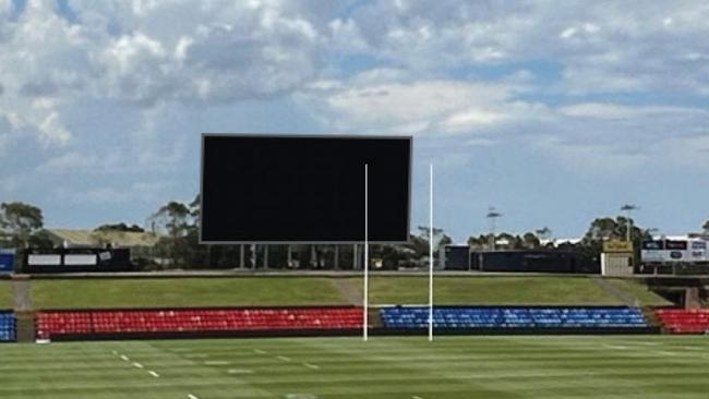 The state government is funding the installation of two giant high-definition screens at either end of McDonald Jones Stadium.