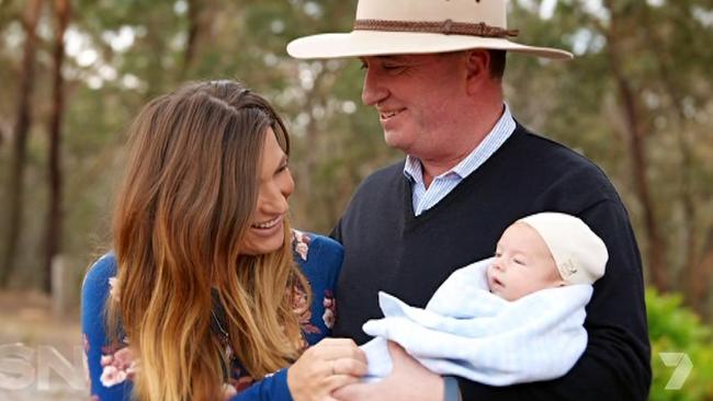 Campion and Joyce during with baby Sebastian. (Pic: Channel 7)