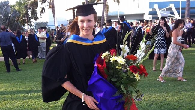 Gold Coast Suns AFLW player Tiarna Ernst pictured after graduating from medical school at James Cook University in 2011. Picture: Supplied.