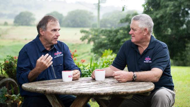 Norco mental health support officer Craig Waddell and farmer Ross Blanch. Picture: Elise Derwin