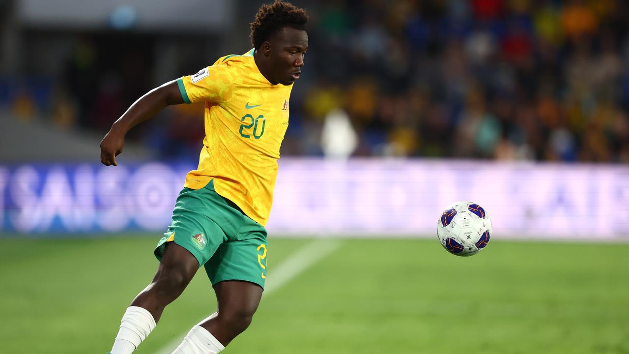 Former A-League prodigy Nestory Irankunda is chasing Socceroos selection for Australia’s upcoming matches against China and Japan. Picture: Chris Hyde/Getty Images