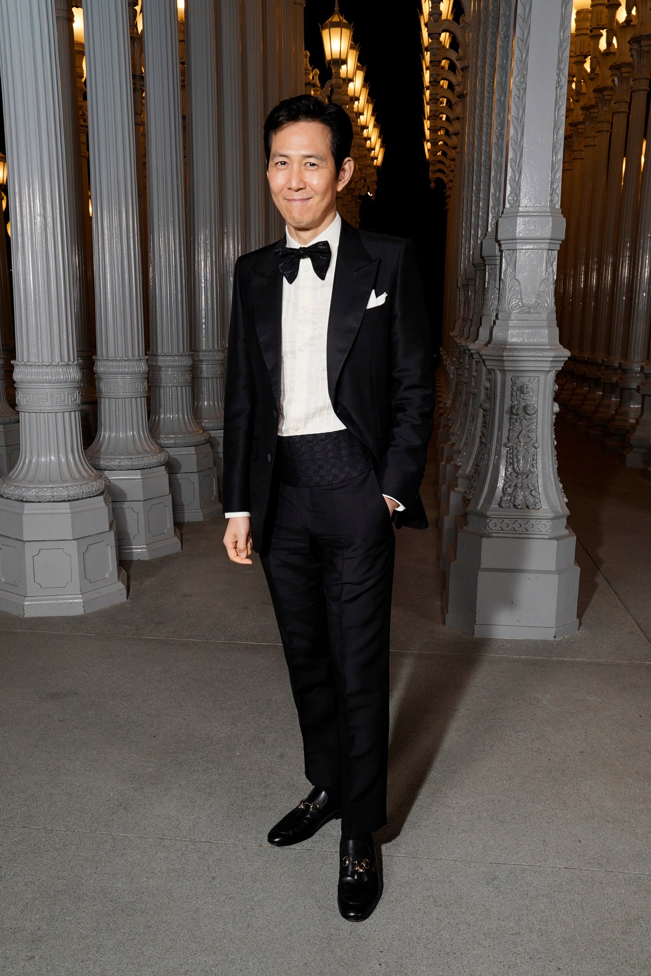 <p>Lee Jung-jae wears Gucci at the 2023 LACMA&nbsp;Art + Film Gala.</p>