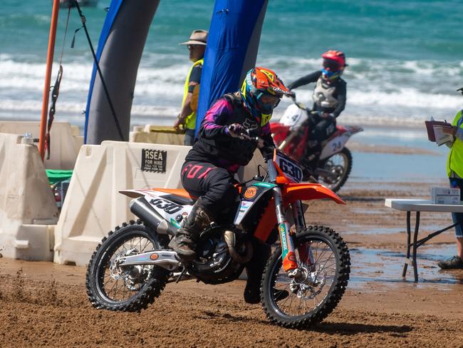 Georgia Murray at Motorcycle Beach Races at Grasstree Beach Sunday 27 August 2023 Picture: Michaela Harlow