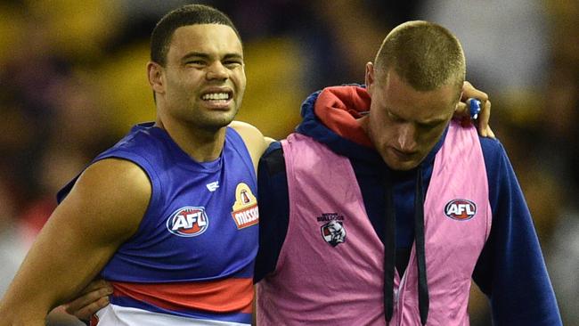 Jason Johannisen’s long-term injury will hurt the Dogs. Picture: AAP