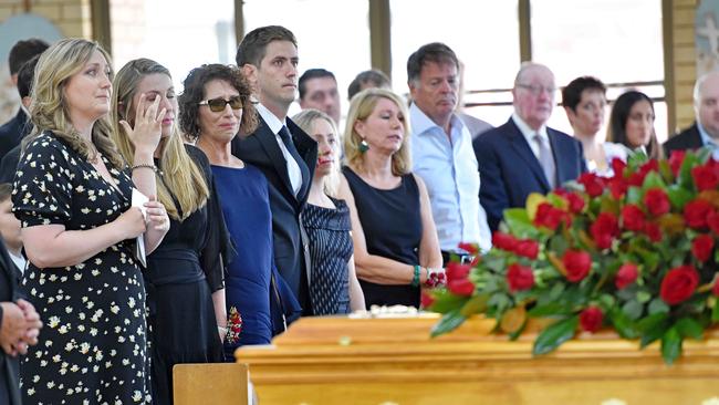 Family members at the funeral of former Central Coast Labor MP Grant McBride. Picture: Troy Snook