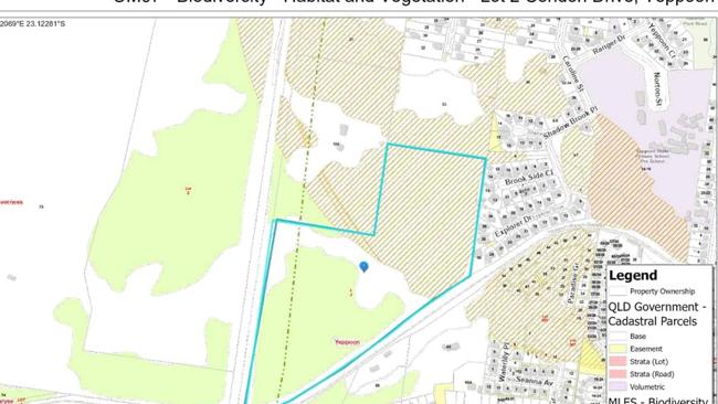 Map shows the location of the council approved 128-lot housing estate on Condon Drive in Yeppoon.