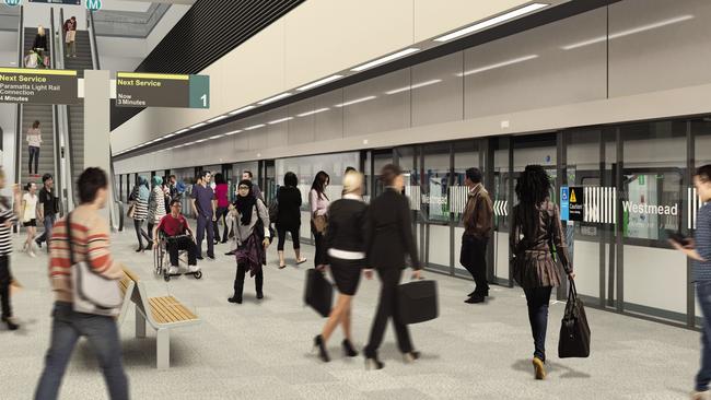 Concept designs for the underground Westmead train station.